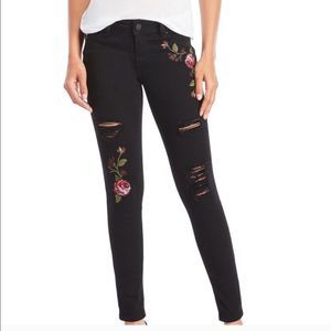 YMI Skinny Black Rose Jeans